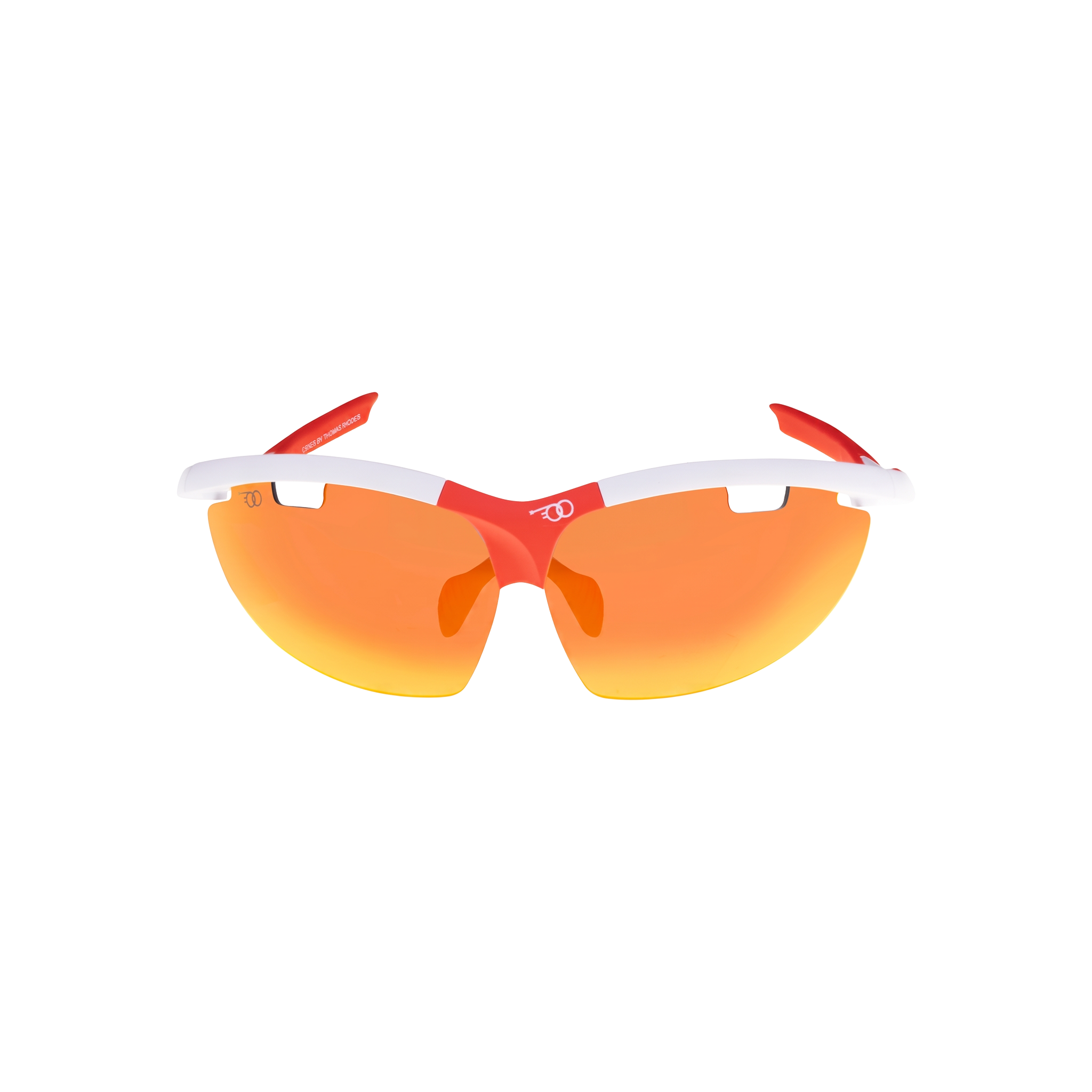 White / Red Fire performance eyewear colorway